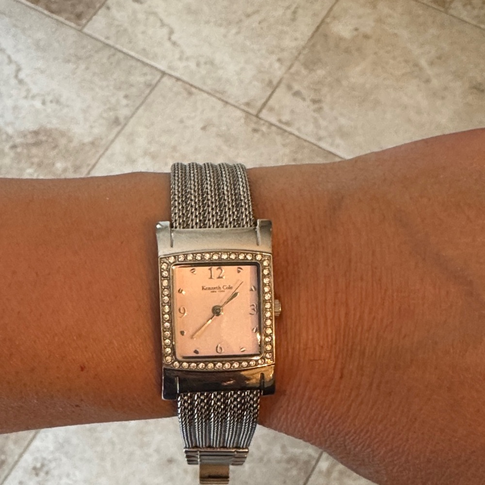 Kenneth Cole Pink Dial Silver Watch